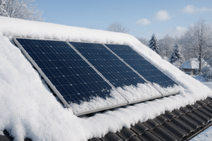 solar panels in winter,
